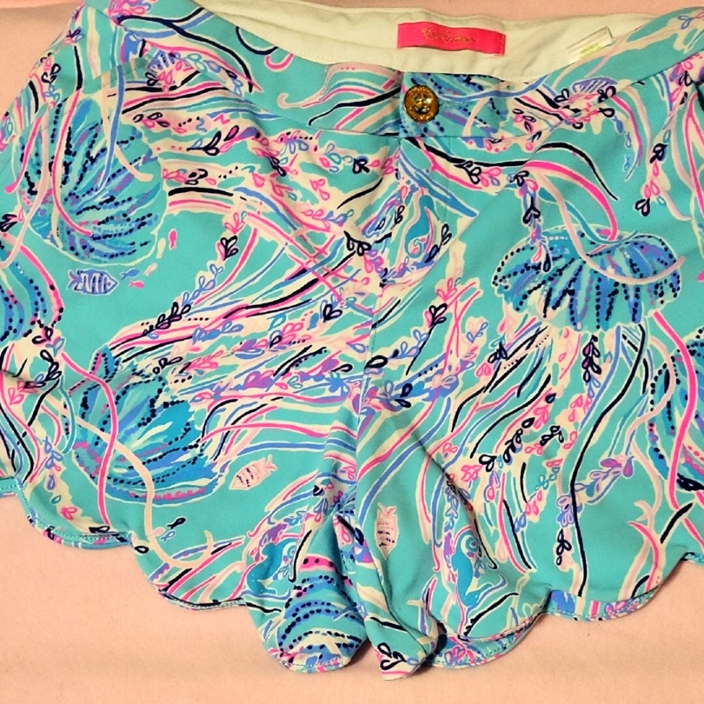 Lilly Pulitzer Turquoise And Pink Shorts.